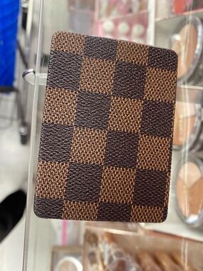 Brown Checkered purse mirror compact